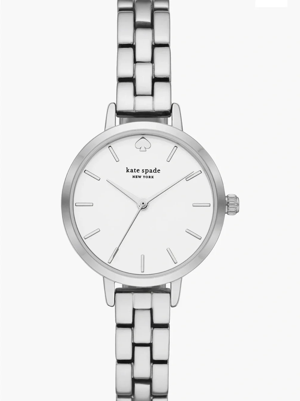 kate spade new york morningside scallop three-hand stainless steel watch silver